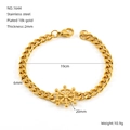 Bracciale cubano in acciaio inossidabile placcato oro 18K con ciondolo a timone - Stile Timone (ZG1644)