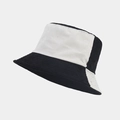 Detalle de la textura de rayas de un sombrero de pescador de pana en blanco y negro - M (56-58cm) / Negro y Beige