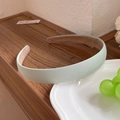 French style light green wide headband with floral pattern and non-slip lining - Light Green