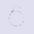 Colorful enamel drip oil bead bracelet in silver stainless steel with adjustable chain - Steel + Multicolor