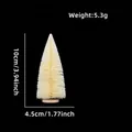 Mini cream sisal Christmas tree with wooden base, 10cm tall handcrafted holiday decor - No Packaging / 10CM White