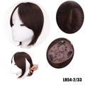 Frangetta finta parrucchino topper per capelli attaccatura naturale dei capelli 30cm - Marrone scuro