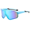 Occhiali da sole da ciclismo blu con lenti sfumate iridescenti per sport all'aperto - Montatura Blu Lenti a Specchio Blu