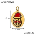 Detailed Santa Claus enamel charm with dimensions 1.6cm by 1.3cm and 1.2g weight specs - AP34179D0W0-Santa Claus