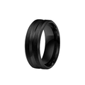 8mm schwarzer matter Edelstahlring mit Doppelrillen und polierten Kanten für Herren - US 5 / Schwarz
