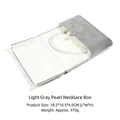 Custodia per collana in velluto grigio chiaro con interno bianco, misura 18,5x18,5x4cm - Scatola per collana di perle a cuore grigio chiaro
