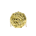 Golden rose-shaped evening clutch bag with metal chain strap on white background - Without Handle / Gold