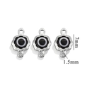 6mm 18K gold plated stainless steel devil eye charms for DIY jewelry making - Double Hole / Steel-Black