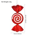 Red and white spiral lollipop Christmas ornament, 18cm festive candy cane tree decoration - 18cm Spiral Swirl Painted