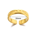 Polished 18k gold plated stainless steel ring with sun relief pattern and 20mm inner diameter - Vintage Sun Pattern Style (JZ5961) / Gold