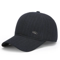 Gorra de béisbol de lana azul oscuro para hombre con protección térmica y detalle - Ajustable / Azul marino
