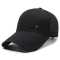Black mesh trucker cap for men featuring breathable fabric and Fashion side embroidery - Black