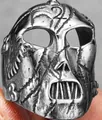 Punk schedelmasker ring voor heren van roestvrij staal met antieke zilveren finish - US 7 / Masker Stijl (款式五16404)