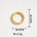 20.5mm 18K gold plated brass circular lobster clasp with six white cubic zirconia stones - Gold Zirconia Round Spring Clasp
