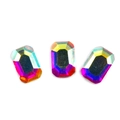 Octagon emerald cut K9 glass rhinestones with AB iridescent coating for DIY nail art - 4x6mm Octagon AB