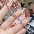 Détail du bracelet tennis en zircon rose avec placage à l'or 18K et pierres rondes - Style Chaîne de Tennis Zirconia Rose (0027)