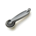 Stack of 5 grey plastic measuring spoons with precise volume markings for baking - 5pcs Measuring Spoons Set