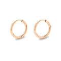 Polished rose gold hoop earrings in stainless steel with a round closure design - 2.0*12mm / Rose Gold