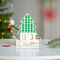 Calendario dell'avvento a forma di albero di Natale in legno verde con cubi - Calendario a Forma di Albero di Natale