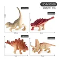 Set de 4 figuras realistas de dinosaurios jurásicos con dimensiones de cada modelo - Estilo Velociraptor Ankylosaurus Stegosaurus Pentaceratops (5053b)