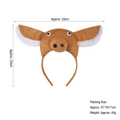 Cerchietto di peluche maiale con orecchie flosce e misure per costume da festa - Cerchietto Maiale Marrone 3D