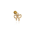 Minimalist golden bow charm pendant in polished stainless steel for DIY jewelry making - D08-Bowknot Style