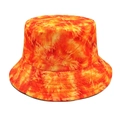 Détail d'un chapeau bob tie-dye orange avec des coutures renforcées sur le bord du chapeau - M (56-58cm) / Tie-dye Orange Jaune (3#)