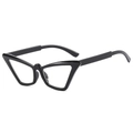 Fashionable black cat eye glasses with butterfly frame and clear lenses for women - Black Frame Clear Lens