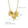 Eleganter goldener Schleifenanhänger aus Edelstahl mit 45+5cm verstellbarer Kette - Gold Halskette