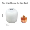Striped storage box silicone mold with circular base for resin and plaster crafting - Circular Striped Storage Box Mold (Base)