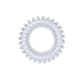 Transparent spiral hair tie with 4cm diameter and high elasticity telephone cord design - Clear White