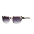 Classic rectangle transparent grey aviator sunglasses with purple gradient lenses - Purple To Transparent Gradient Lens
