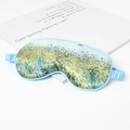 Van Gogh oil painting style light blue silk sleep mask with elastic strap for eye comfort - #14 Wheat Field with a Lark
