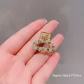 Golden semicircular hair claw clip with sparkling rhinestones, size 2.7*2.3cm - #1 D-shaped Full Diamond (2cm)