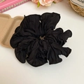Grand chouchou plissé noir chic avec bordure à volants doux pour coiffure femme - 48# Grand Plissé Noir (HH3984)