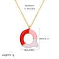 Golden letter A necklace with tri-color enamel pendant and size specifications - Letter Q