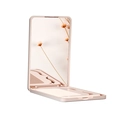 Portable folding makeup mirror in pink finish with compact storage base - Pink