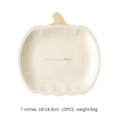 7-inch cream pumpkin shaped paper plates set of 10 for Thanksgiving party table decor - 7 Inch Cream Pumpkin Plates 10PCS