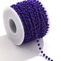 Dettaglio di perline di cristallo viola su catena in acciaio per gioielli fai-da-te - Acciaio-Blu Reale