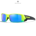 Occhiali da sole sportivi KDEAM polarizzati con montatura neon e lenti blu a specchio - C9-Montatura Sfumata Blu Verde/Lenti Specchiate Blu