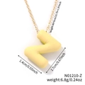 Chunky gold letter Z pendant necklace with 45cm chain length and size 1.7x1.4cm - Letter Z (N01210-Z)