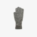 Gray wool blend knit gloves with ribbed cuffs and touchscreen capability for women - One Size / Light Gray