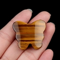 Mariposa de ojo de tigre con rayas naturales para decoración de mesa y escritorio - Ojo de tigre / 30*35mm Sin Agujero