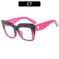 Fashionable oversized cat-eye glasses frame with purple and pink gradient design - Gradient Purple