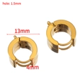 Pendientes de aro en acero inoxidable dorado con 13mm de diámetro y 4mm de ancho - 10 unidades/Paquete / Dorado