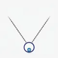 S925 Sterlingsilber Evil Eye Geisterkette mit blauem Zirkonia Anhänger und schwarzer Kette - 925er Silber / S925 Sterling Silber (Schwarz Beschichtet)