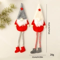 Zweiteiliges Weihnachts-Wichtel-Set mit langen Beinen in Rot und Grau mit Sternen - 2-Teiliges Set (Grauer + Beigefarbener Hut) / Grau/Beige