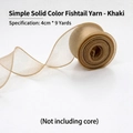 Khaki fishtail chiffon ribbon, 4cm wide and 9 yards long for floral gift packaging - Khaki