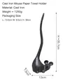 European style cast iron mouse paper towel holder with a 35.7cm tall rustic design - Mouse Holder