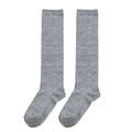 Knee-high knitted children socks in heather grey with elastic ribbed cuffs - One Size (7-12Y) / Pure Light Grey